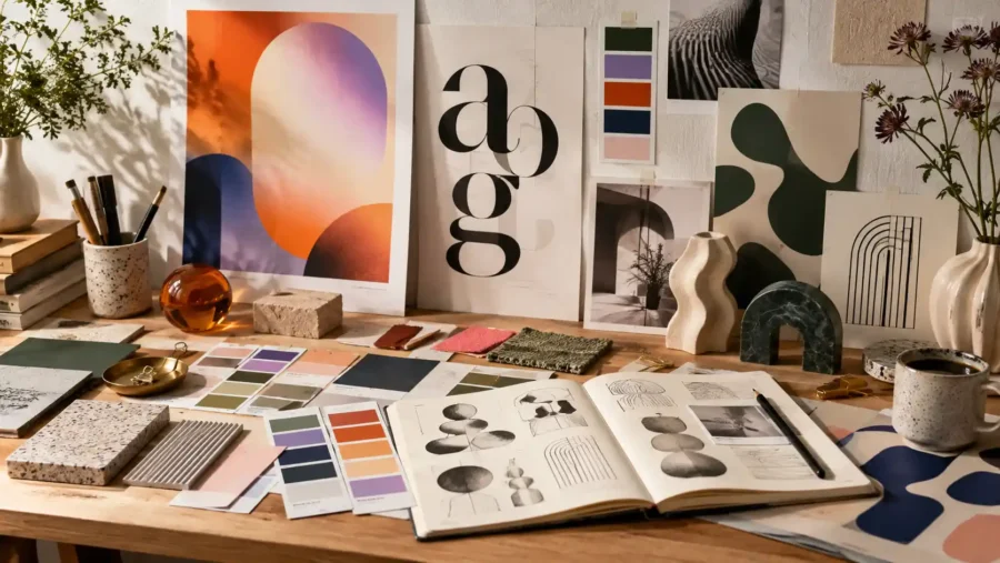 Grafisk identitet med organiska former och flexibelt designsystem
