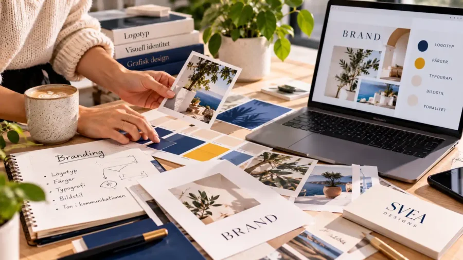 Grafiska element som stärker varumärket i webbdesign och sociala medier