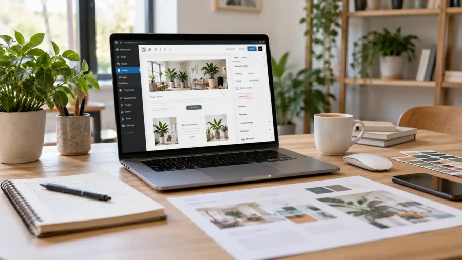 Företagshemsida med tydlig struktur, tjänstesektioner och modern webbdesign