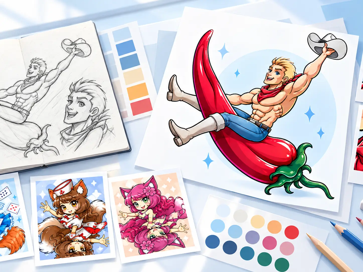 Illustrationer för företag i en tydlig och personlig grafisk stil