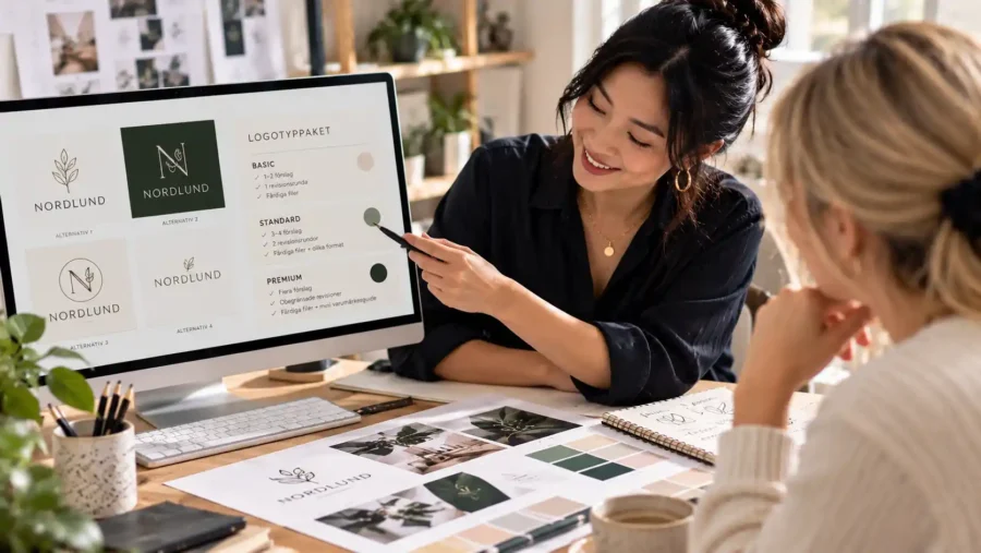 Olika logotypvarianter och filformat för branding