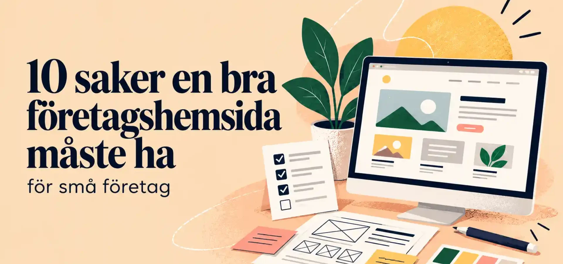 Bra företagshemsida med tydlig design, tjänster och kontaktvägar