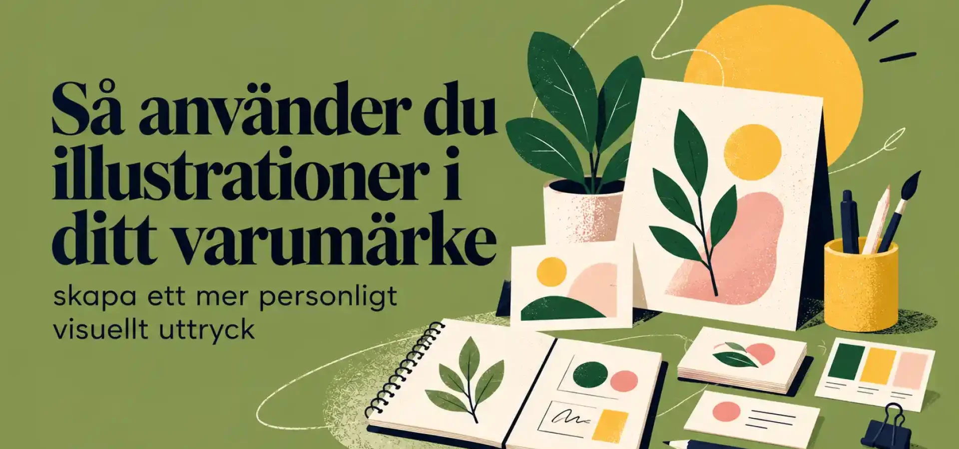varumärke Illustrationer i ett varumärke med färger, former och grafiska element